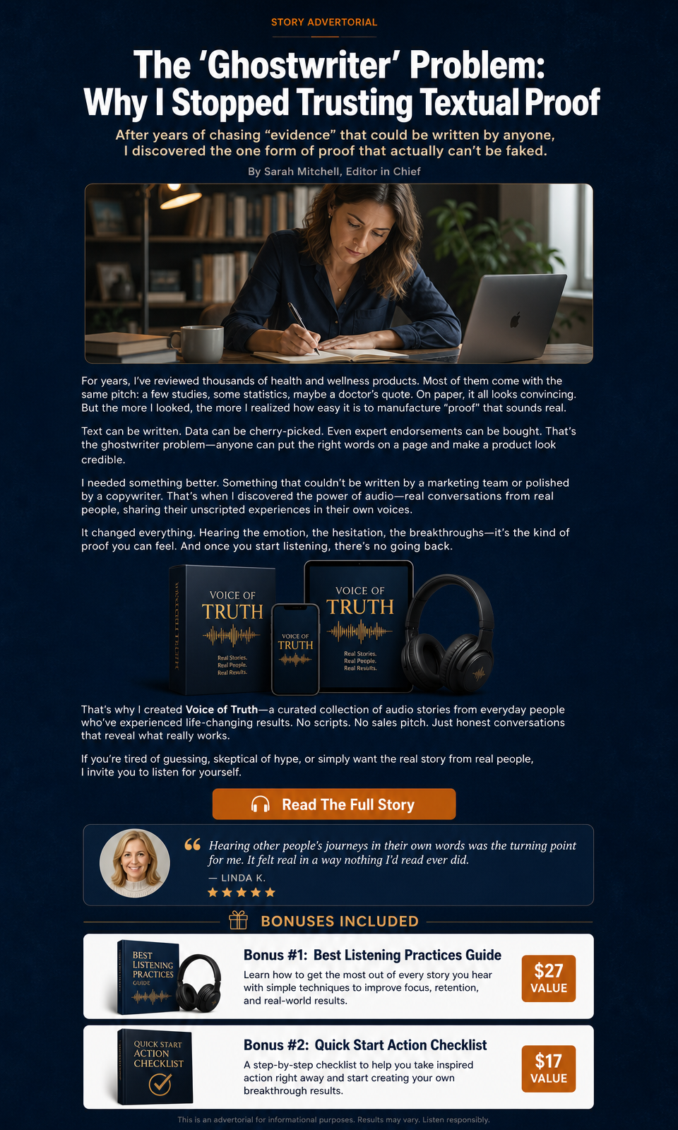 Story Advertorial full page preview
